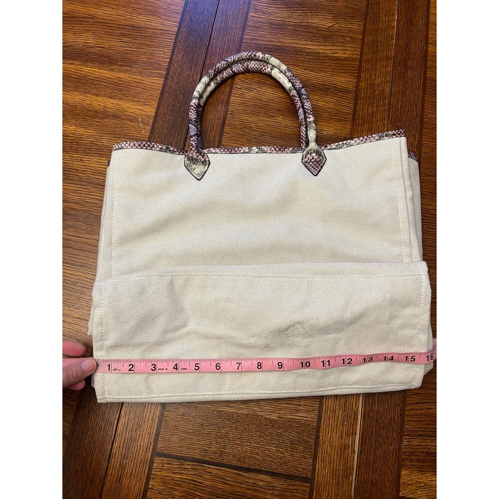 Victoria’s Secret Large Purple Snakeskin Studded Canvas Tote Bag VS - Picture 13 of 15